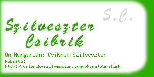 szilveszter csibrik business card